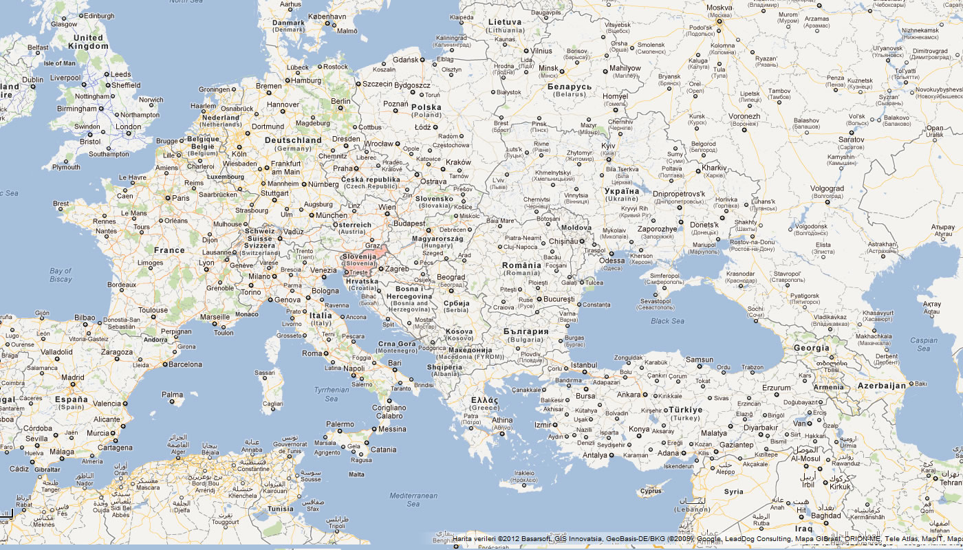harita slovenya avrupa